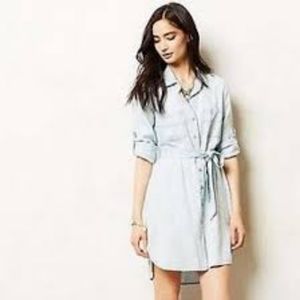 Cloth & Stone|Anthropologie Ikat Chambray Shirt Dress, Size Small